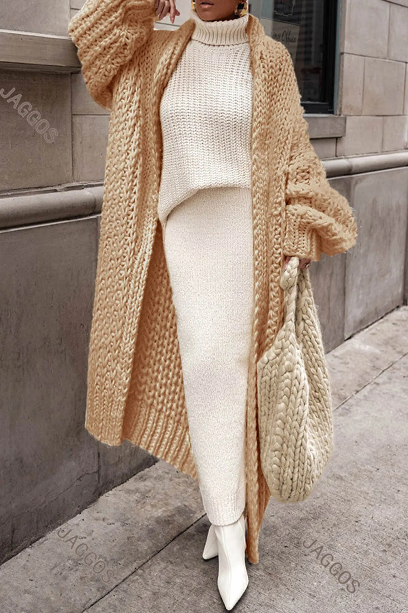 Openwork Chunky Knit Cardigan