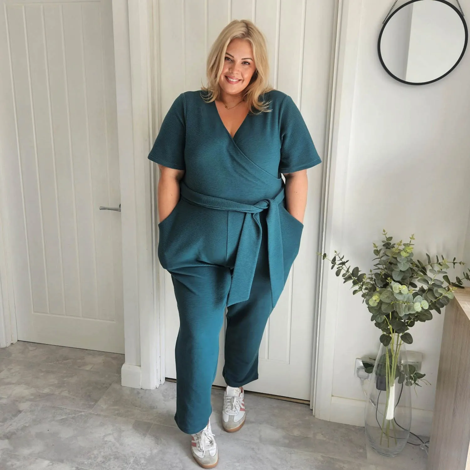 Ottoman Wrap Jumpsuit - Blueberry Muffin