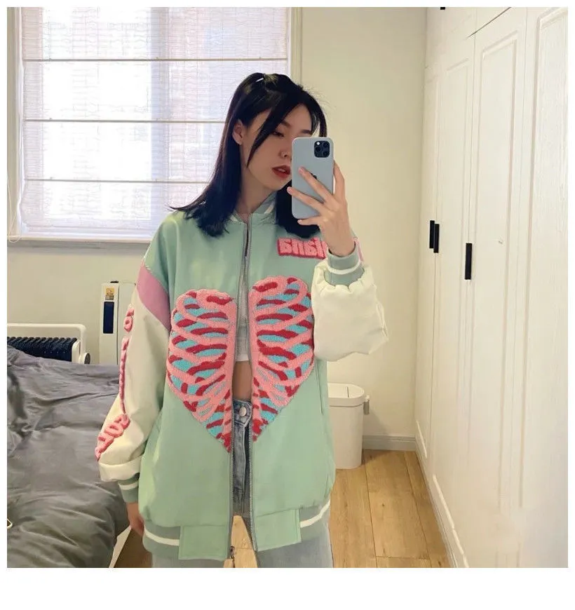 Pastel Skeleton Heart Jacket