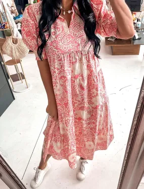 Perfect Feeling Dress Coral