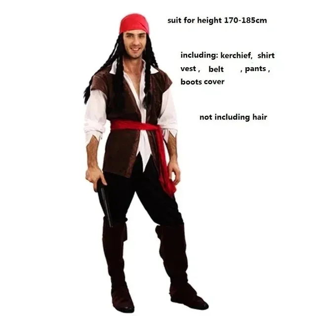 Pirates Halloween Sparrow Carnival Captain Cosplay Caribbean Jack Dress-up