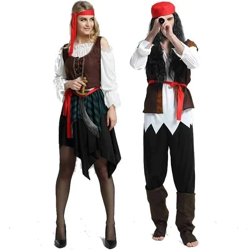 Pirates Halloween Sparrow Carnival Captain Cosplay Caribbean Jack Dress-up