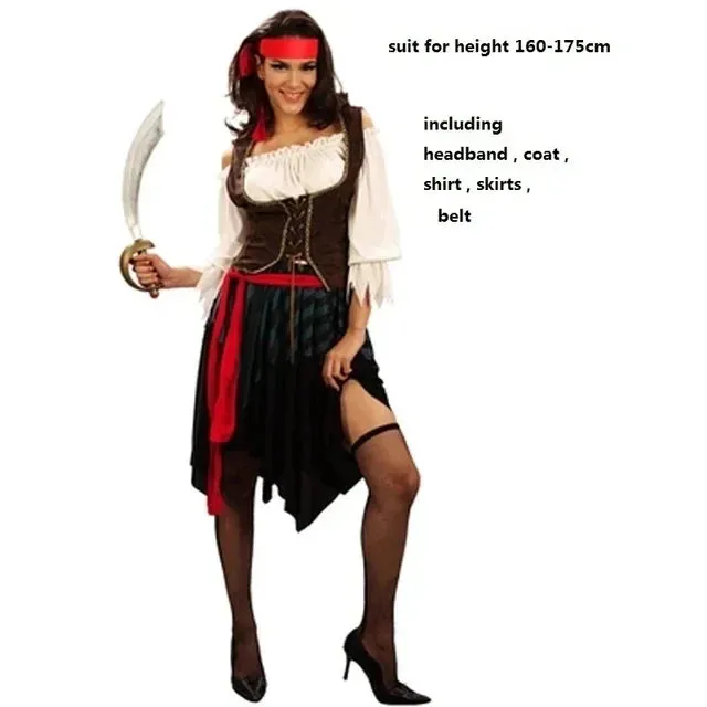 Pirates Halloween Sparrow Carnival Captain Cosplay Caribbean Jack Dress-up