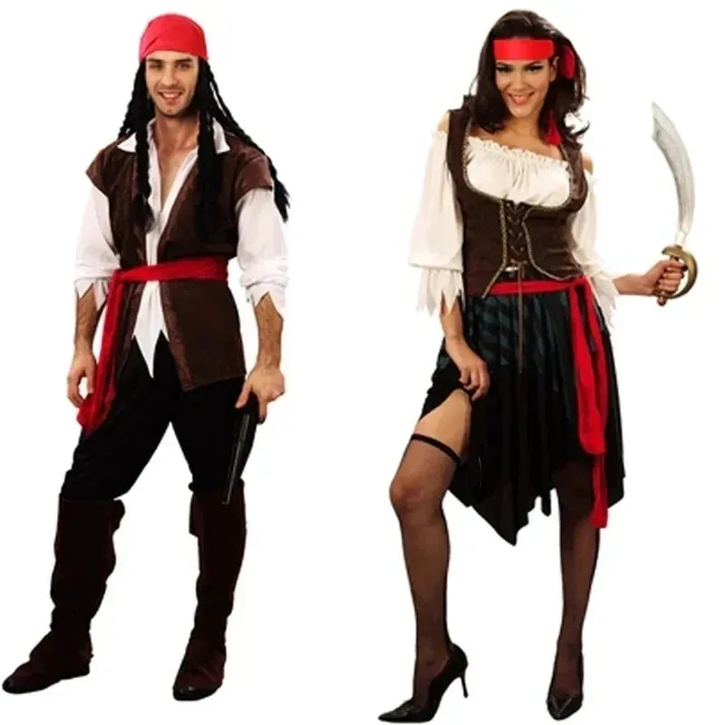 Pirates Halloween Sparrow Carnival Captain Cosplay Caribbean Jack Dress-up