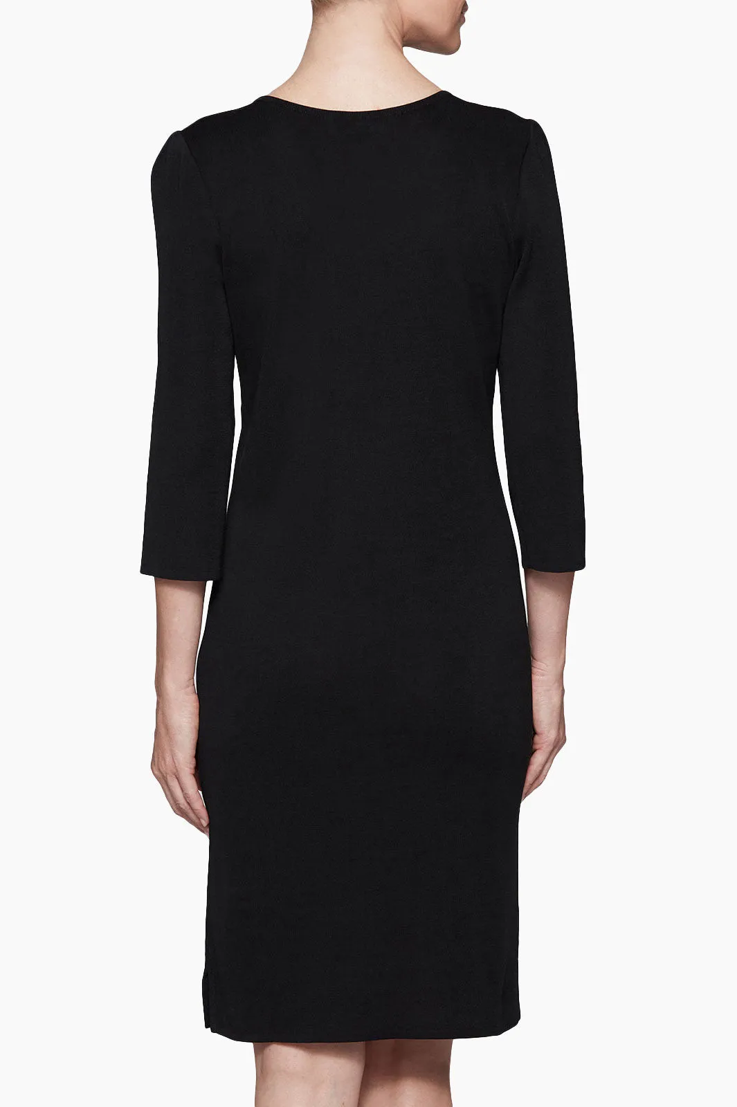 Plus Size 3/4 Sleeve V-Neck Knit Dress