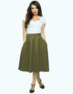 Pocket High Waist Thrills Skirt in Olive