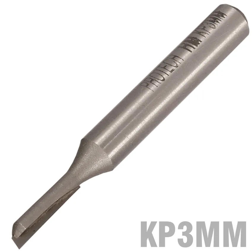 PRO-TECH STRAIGHT BIT 3MM X 13MM SINGLE FLUTE METRIC 1/4'SHANK KP3MM