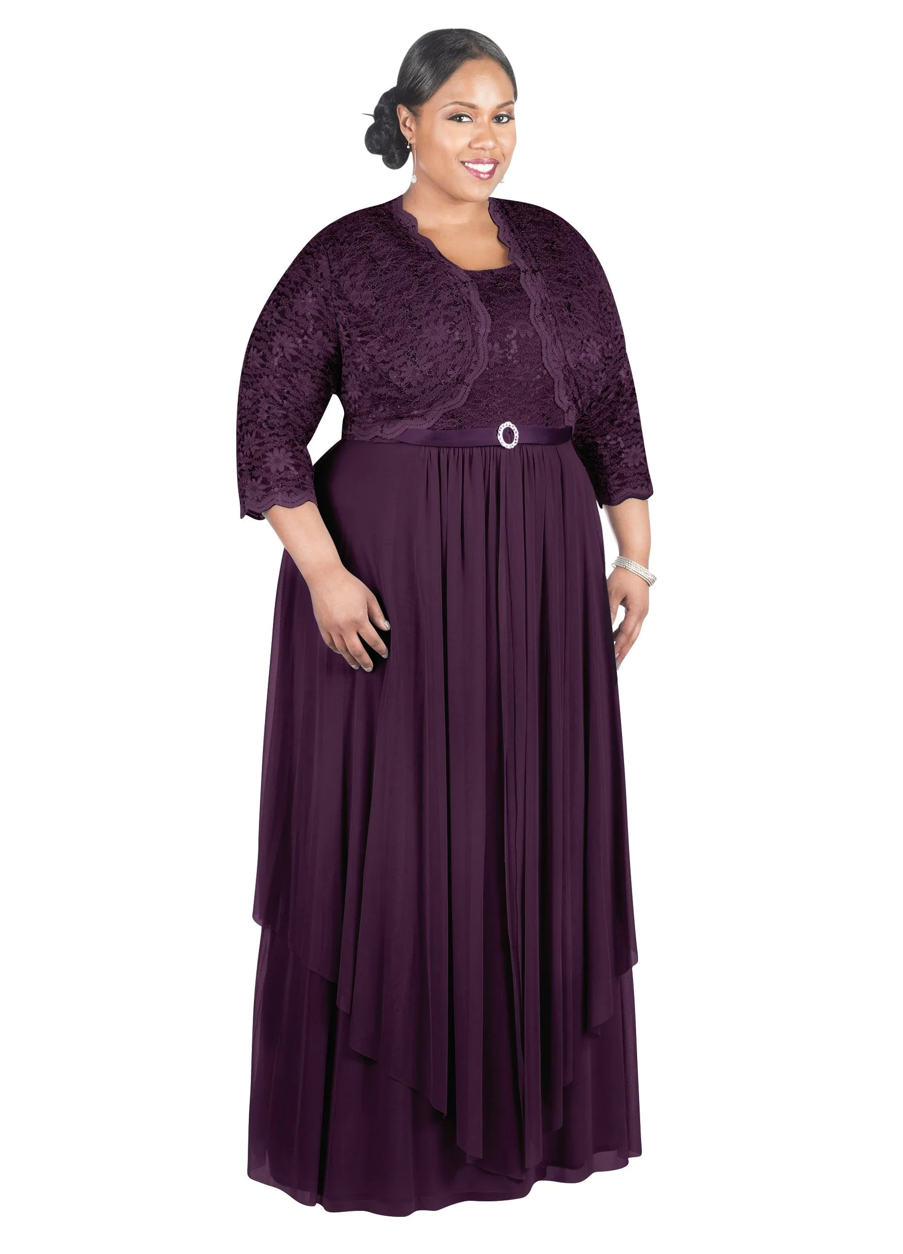 R&M Richards Women's Plus Size Formal Jacket Dress - Mother of the Bride Dress