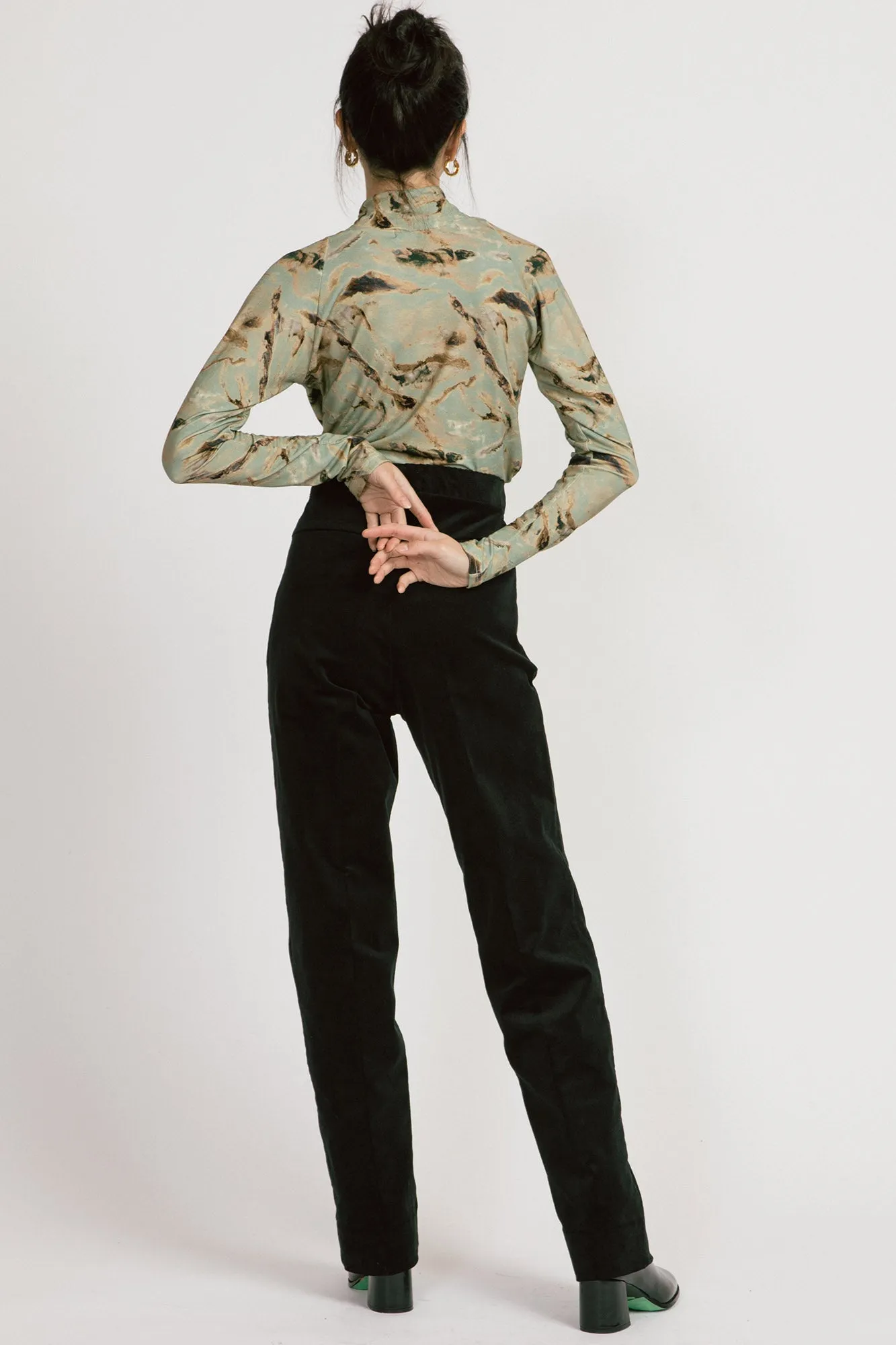 Rebecca Turtleneck Sage Print