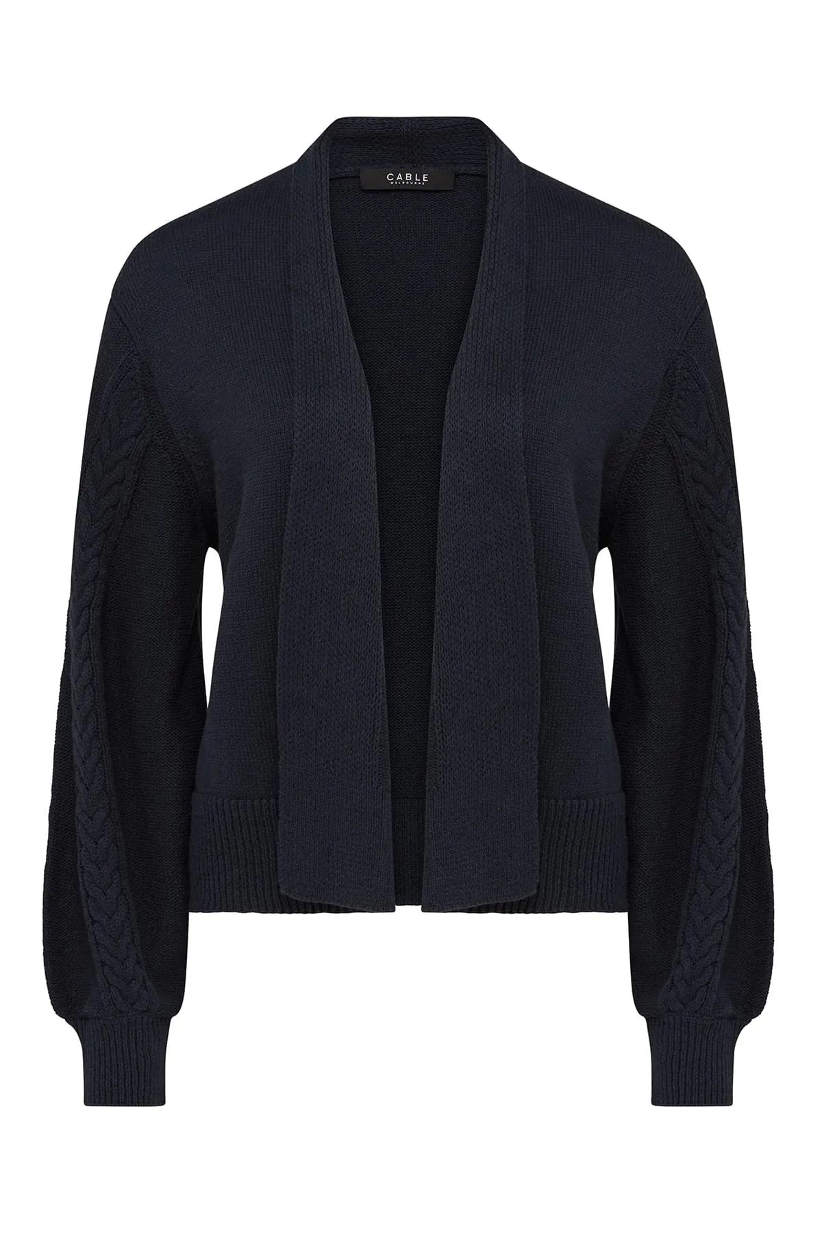 Riviera Cable Knit Cardigan - Navy