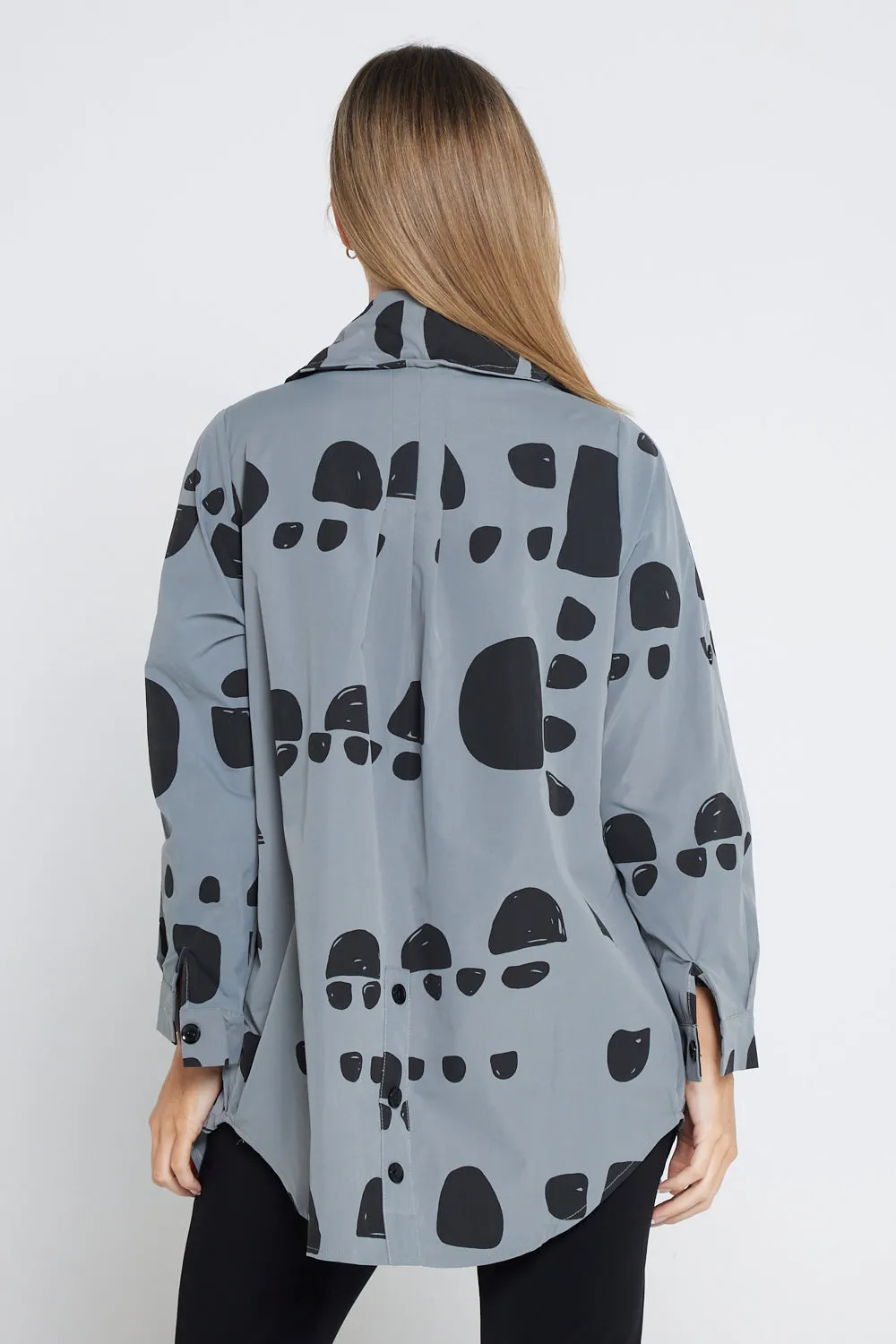 Roma Jacket - Grey/Black Spot