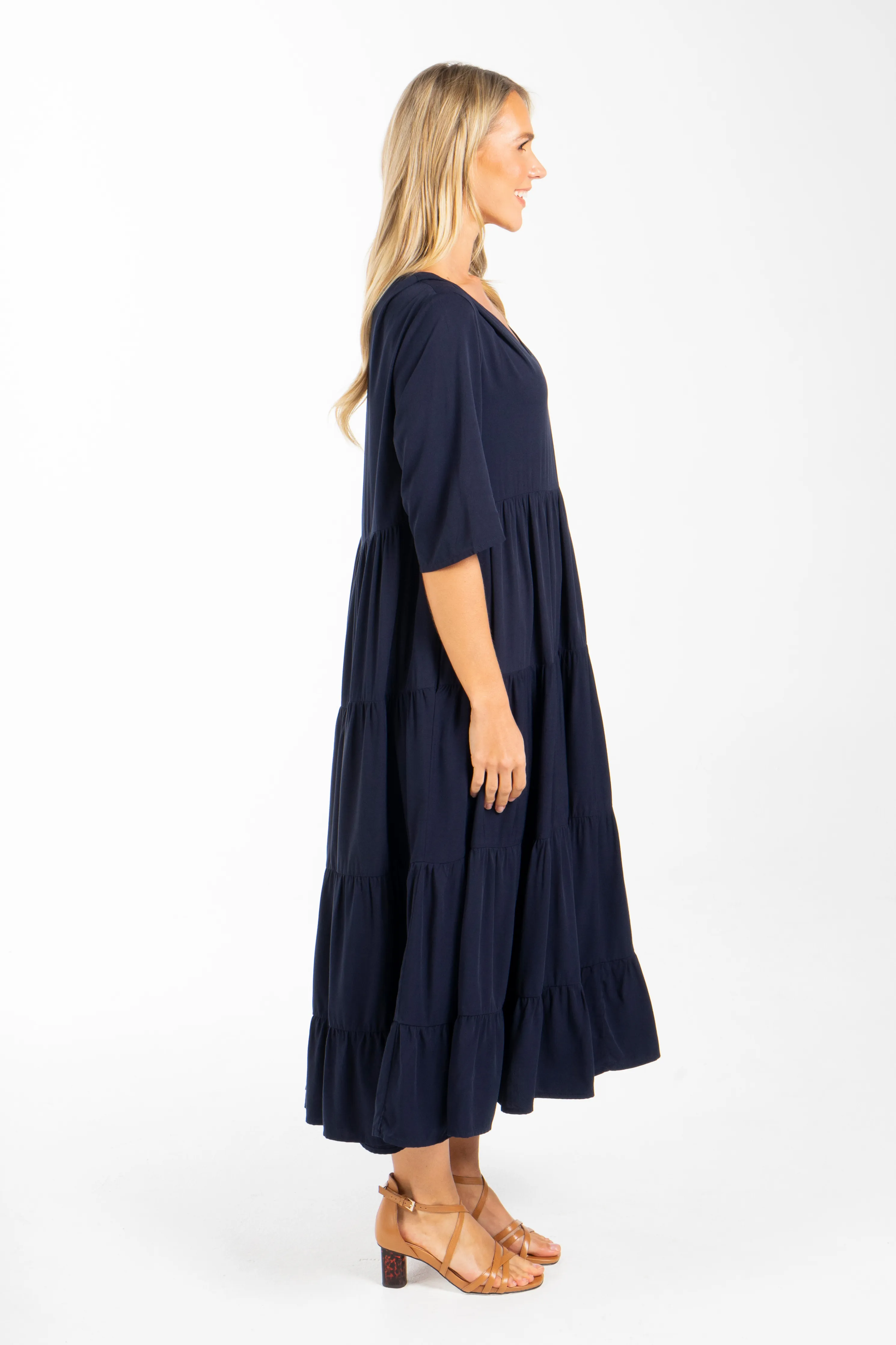 Ruffle Dress | Navy | FINAL SALE