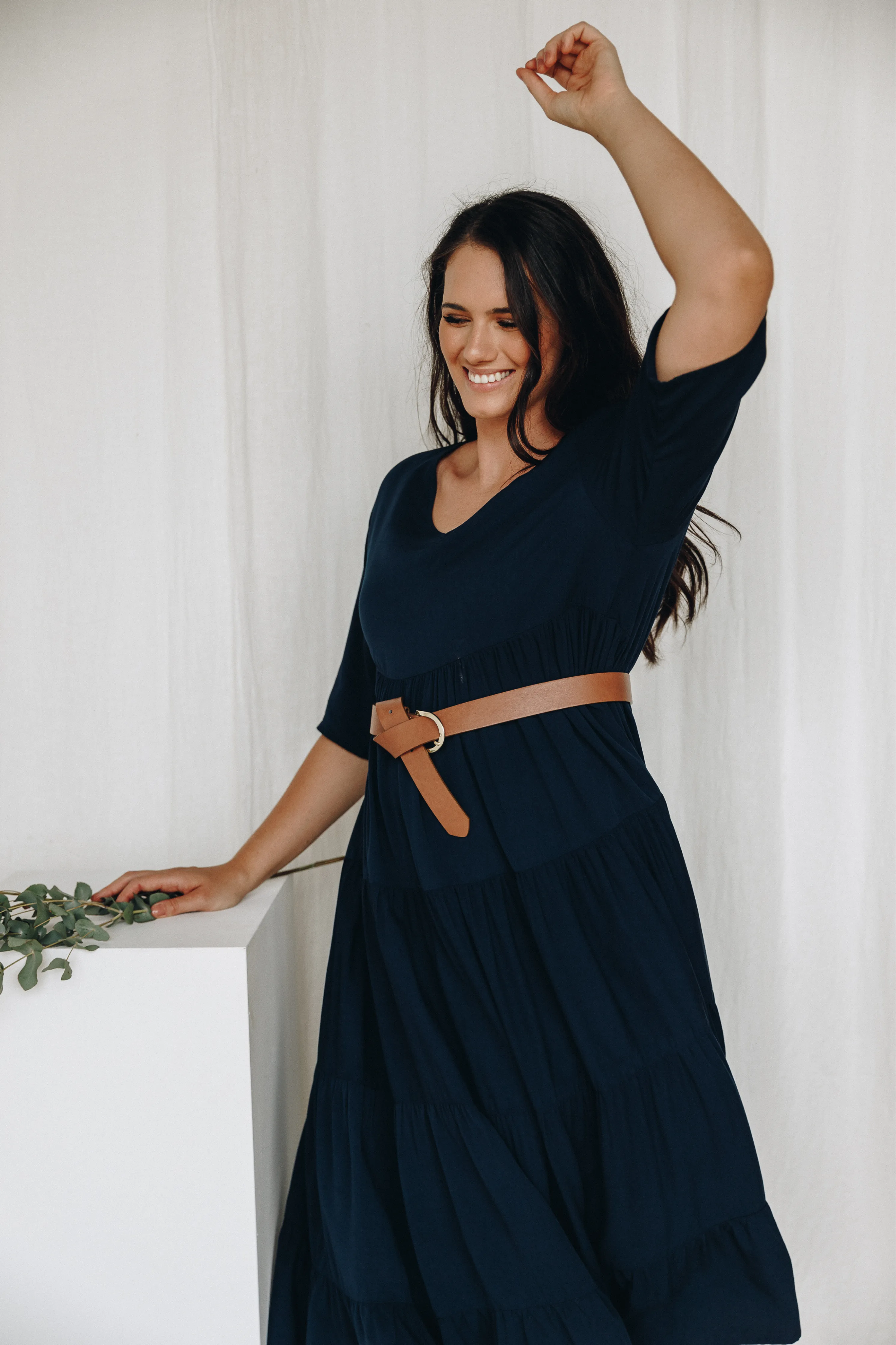 Ruffle Dress | Navy | FINAL SALE