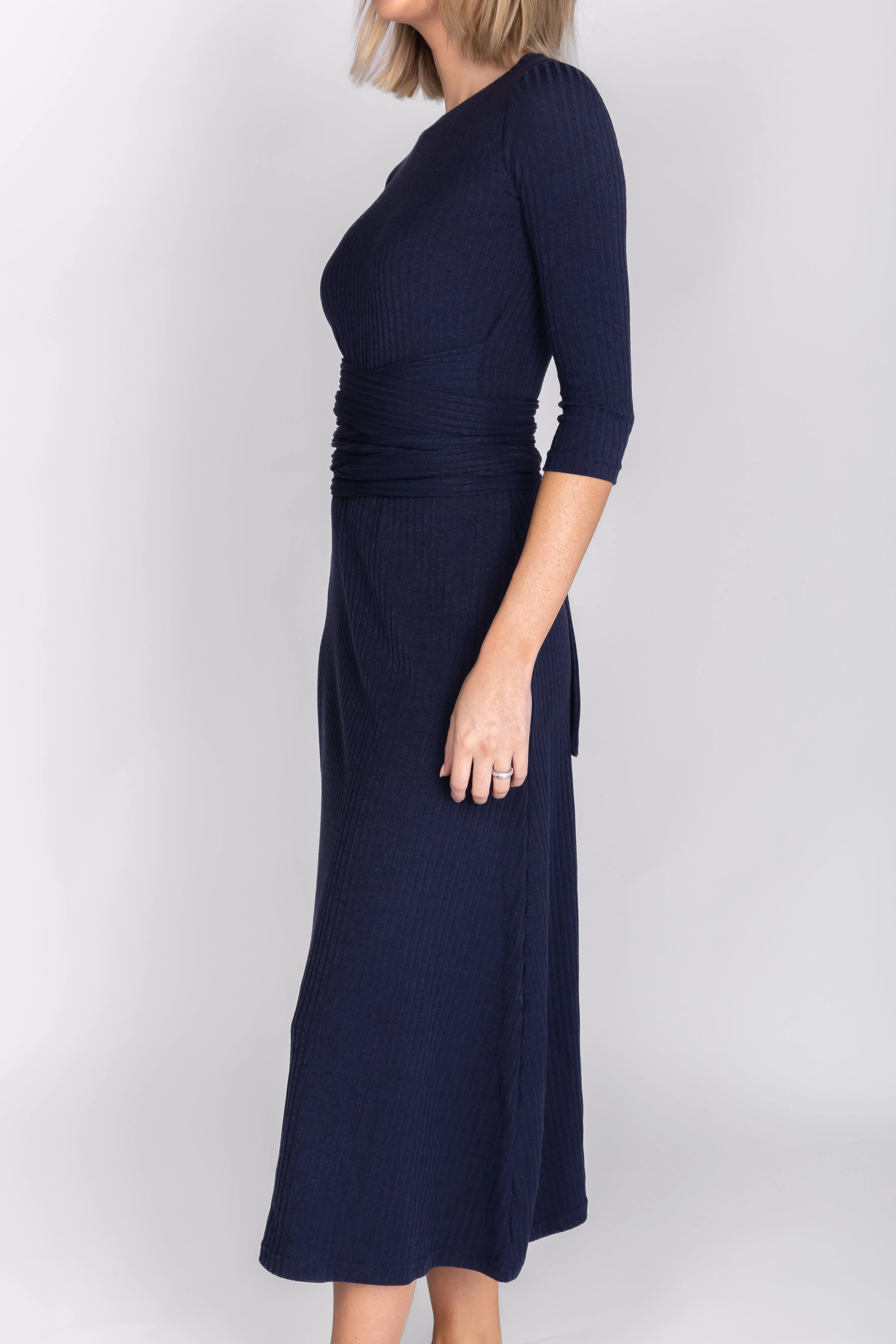 Sarah Dress 3/4 Sleeves Navy