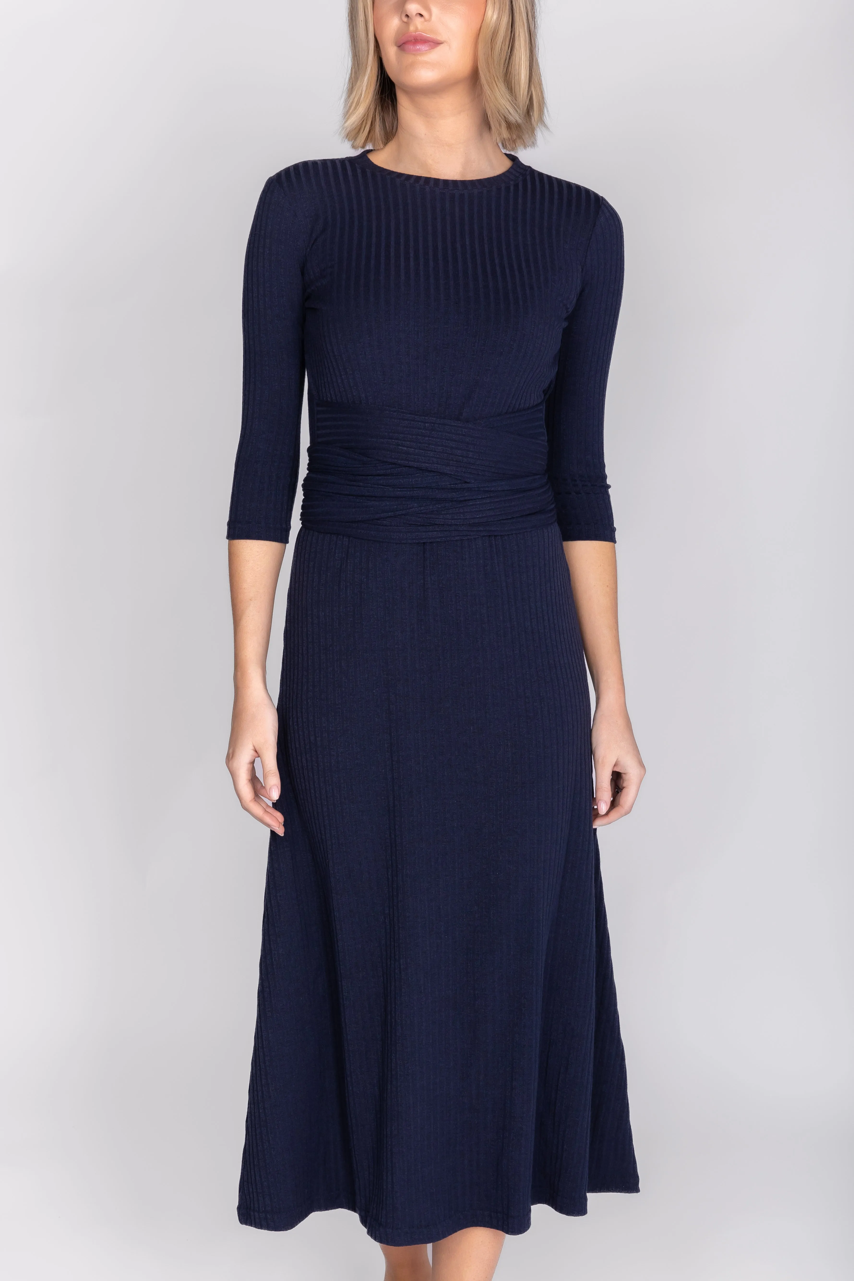 Sarah Dress 3/4 Sleeves Navy