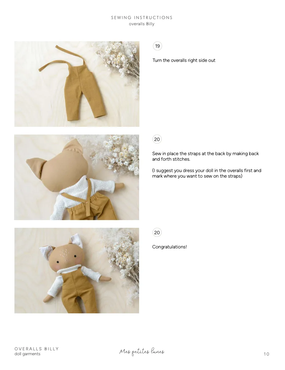 Sewing Pattern - Cat doll   2 outfits