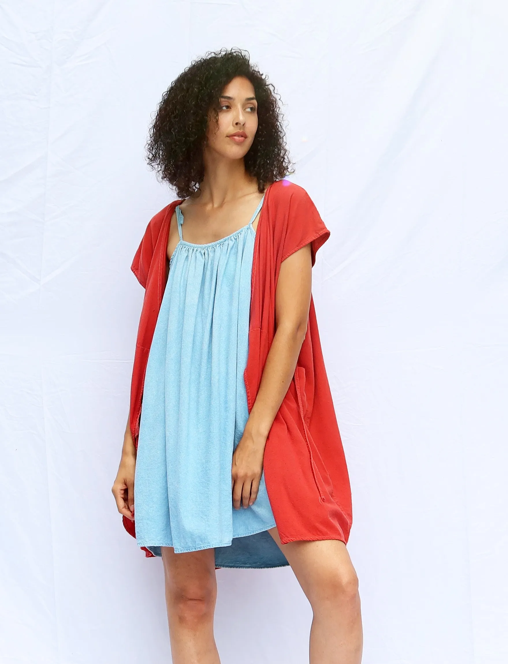 Silk Wrap Origami Short Kaftan