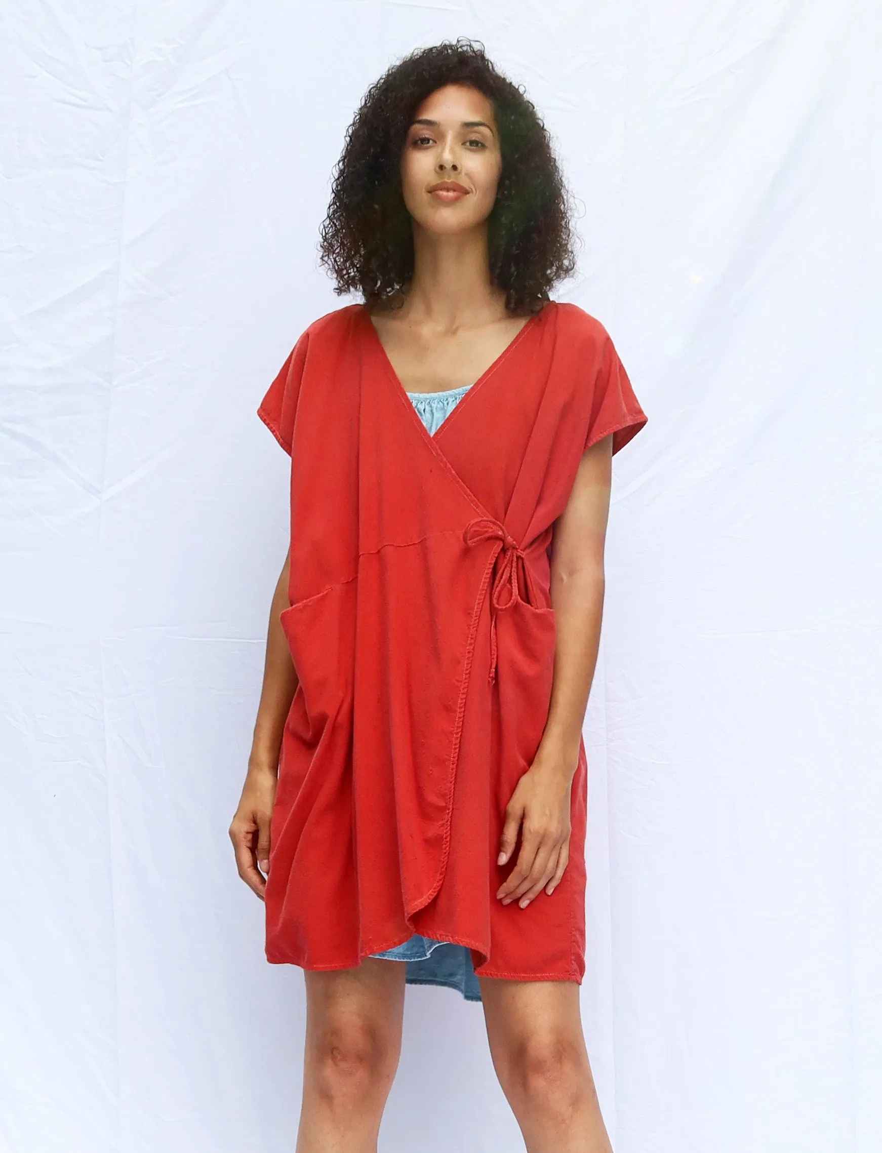 Silk Wrap Origami Short Kaftan