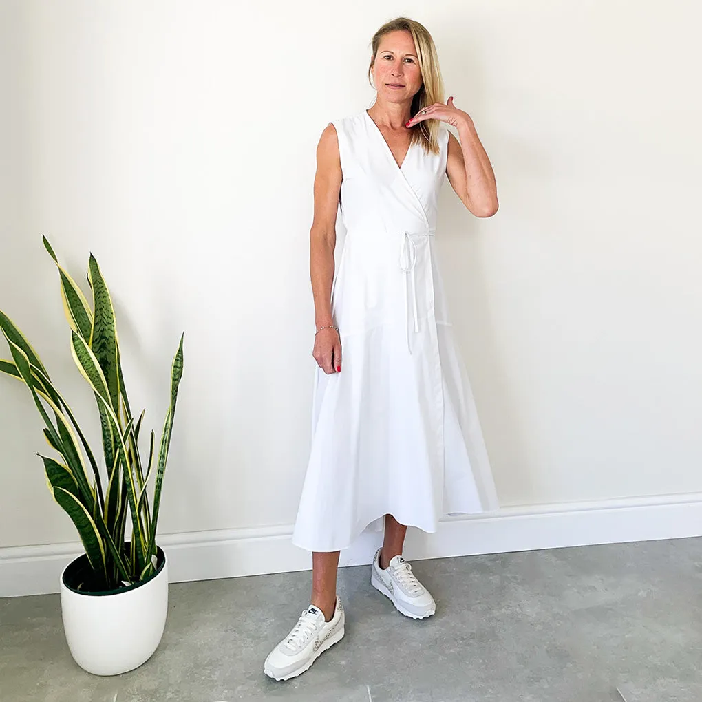 Sleeveless Wrap Dress - White