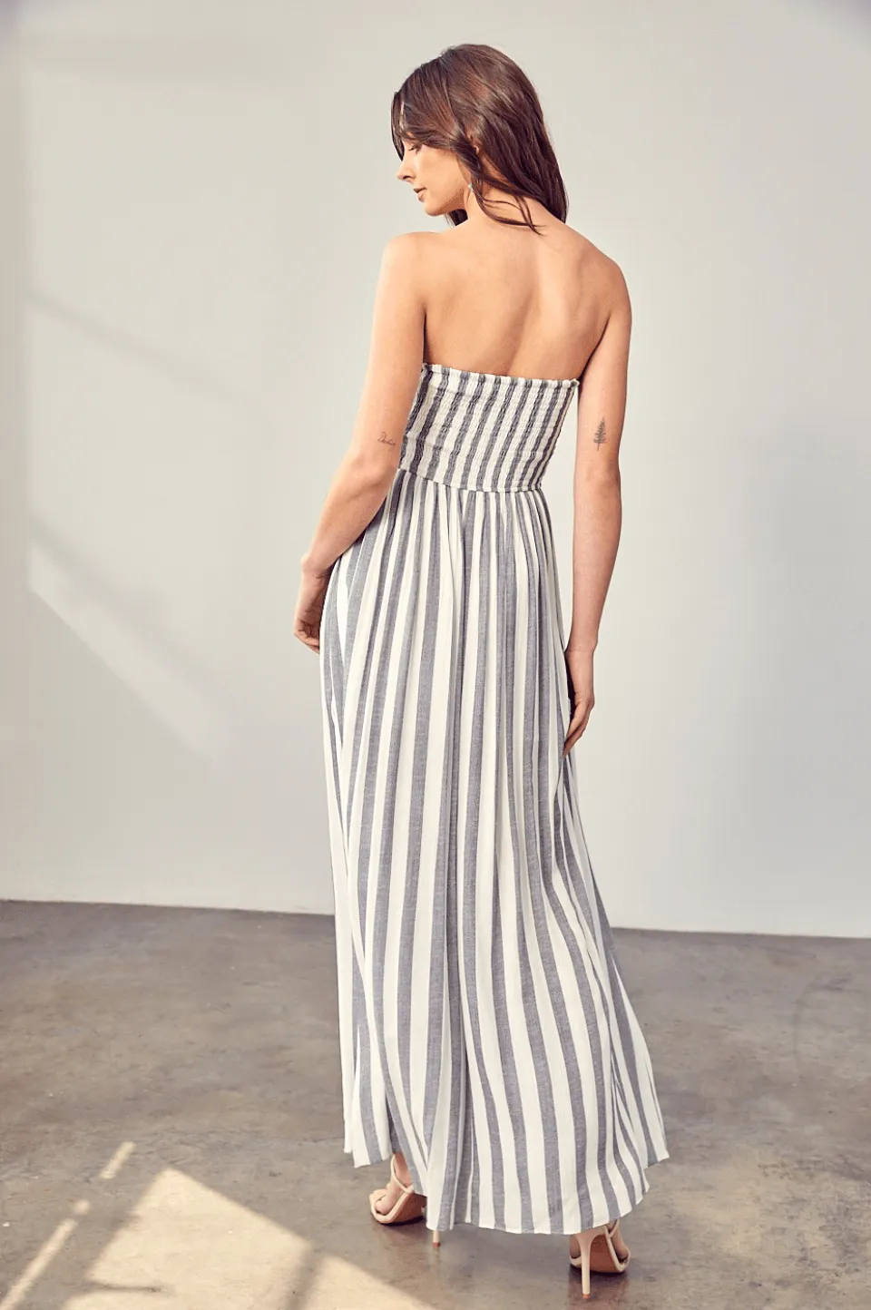 Strapless Striped Dress