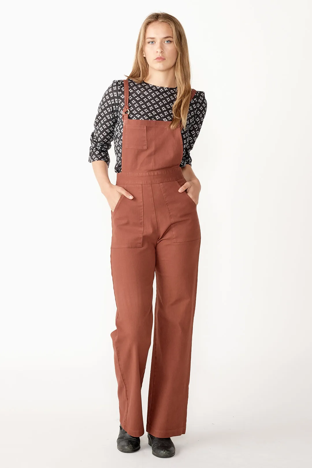 Stretch Denim Overalls - Olive