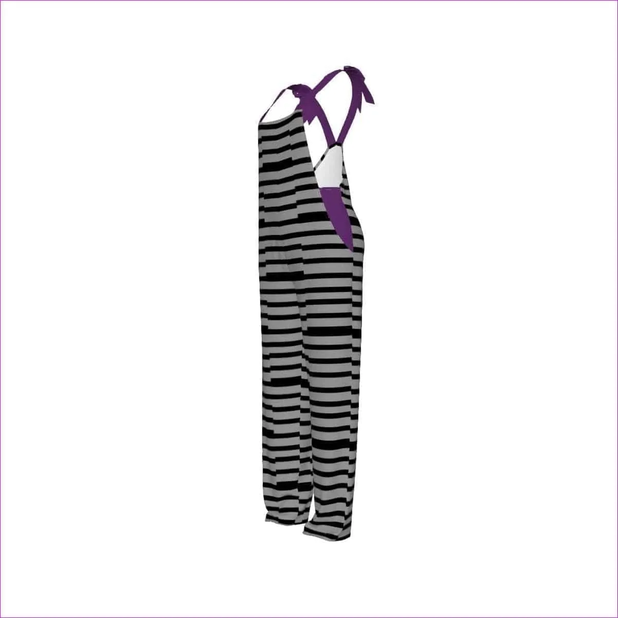 Striped Women's Bow Jumpsuit