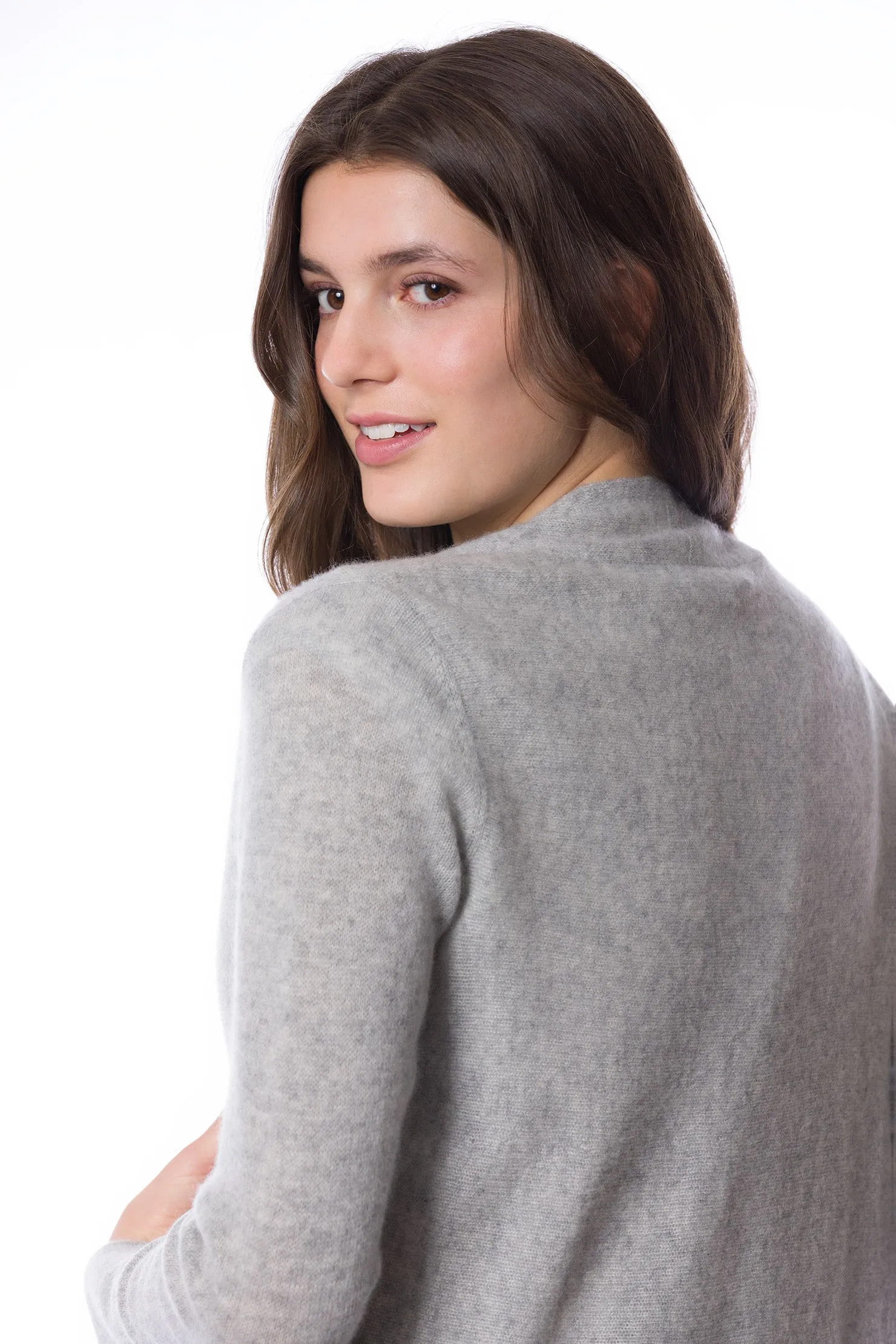 Sustainable Cashmere Lofty Longline Cardigan - Dove Grey