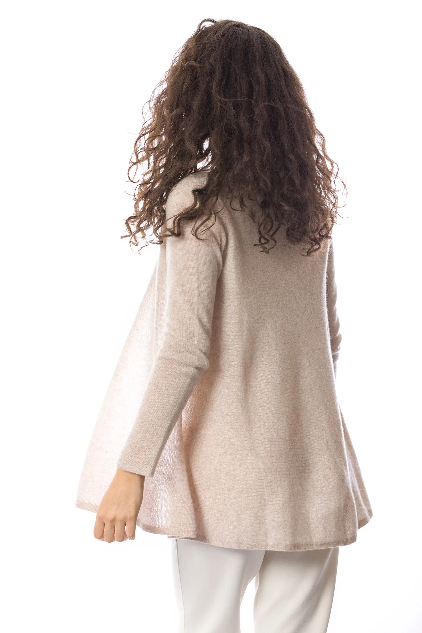 Sustainable Cashmere Lofty Longline Cardigan - Soft Beige