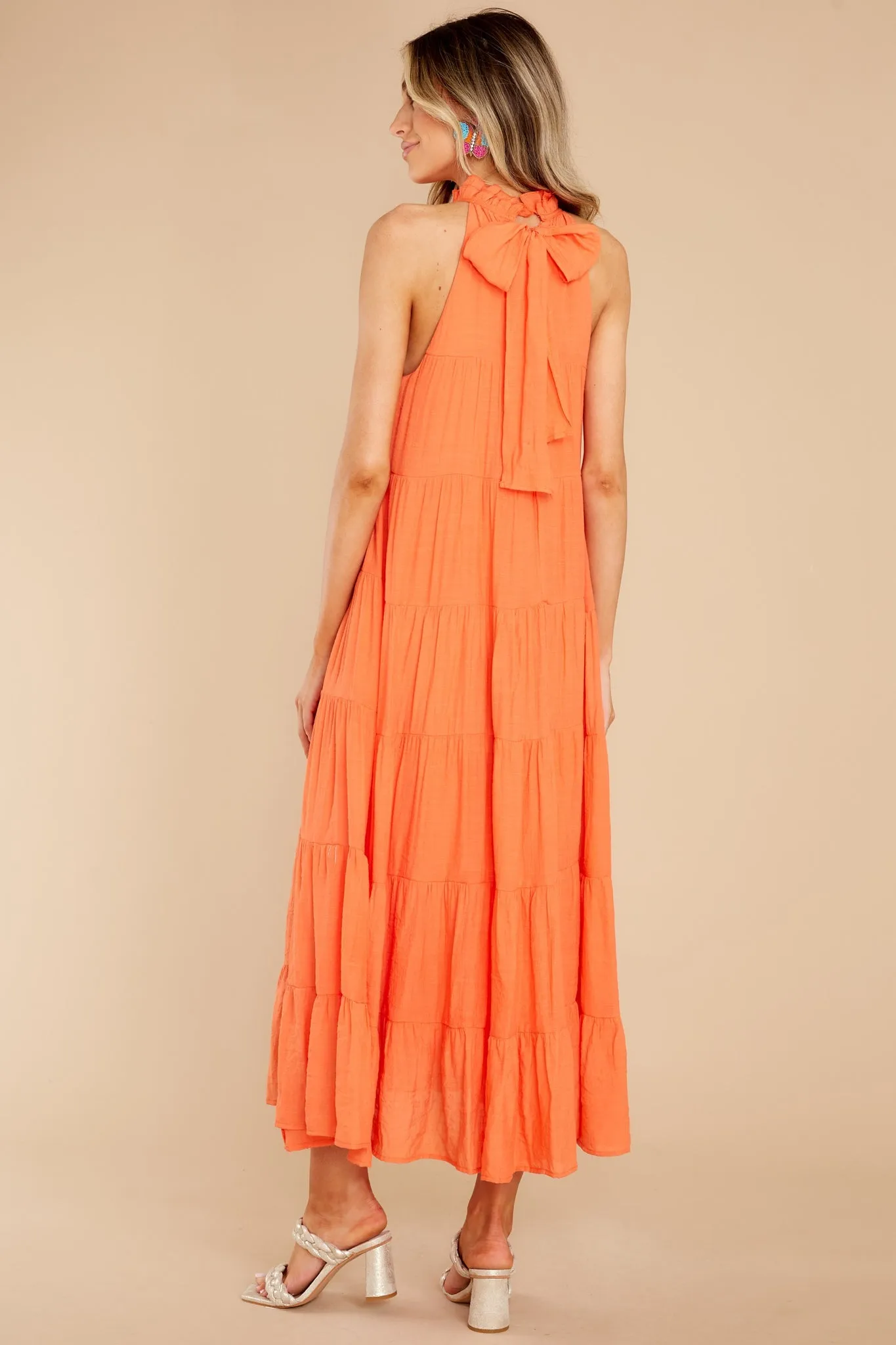 Take Me Dancing Orange Maxi Dress