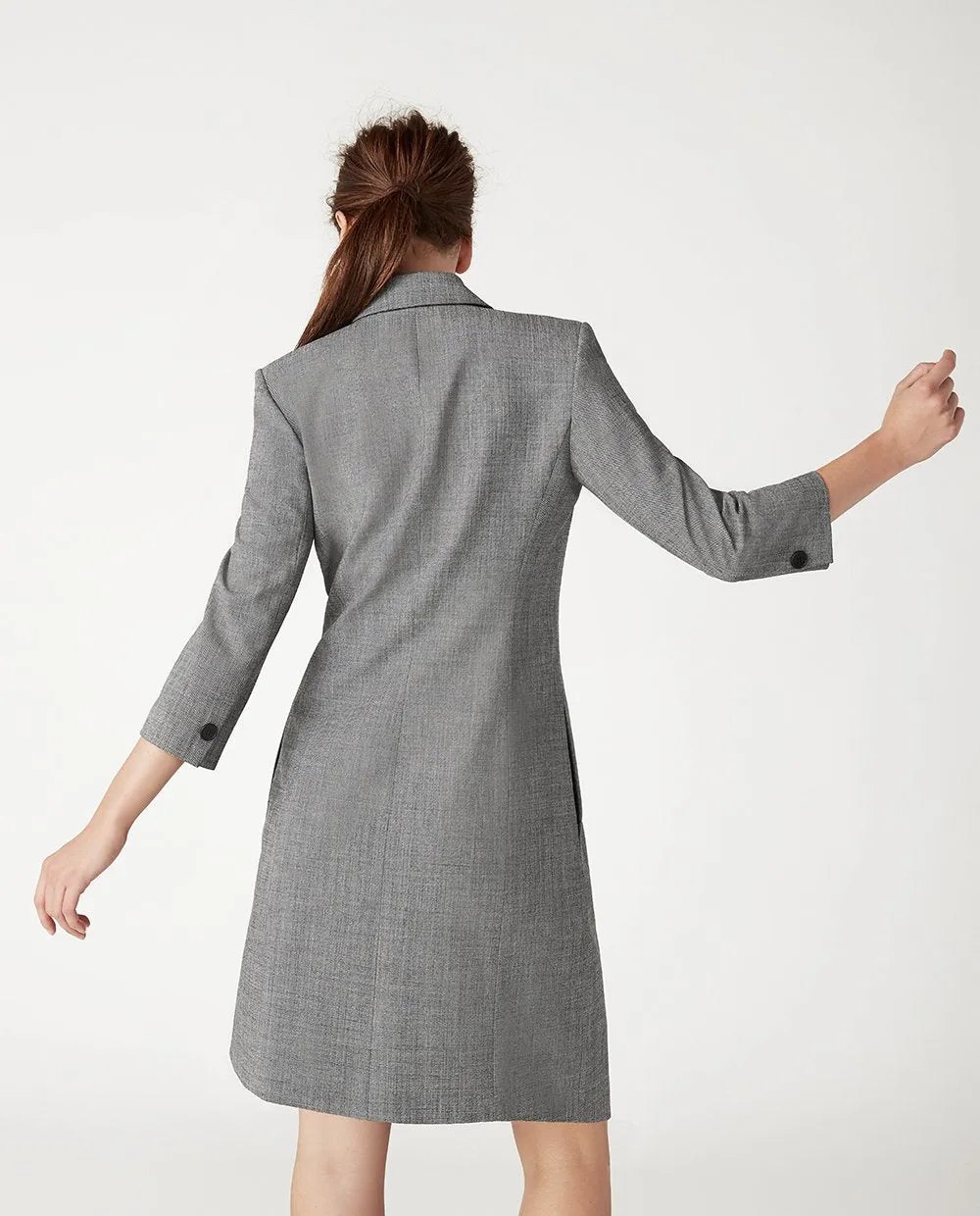 The Blazer Dress - Salt & Pepper