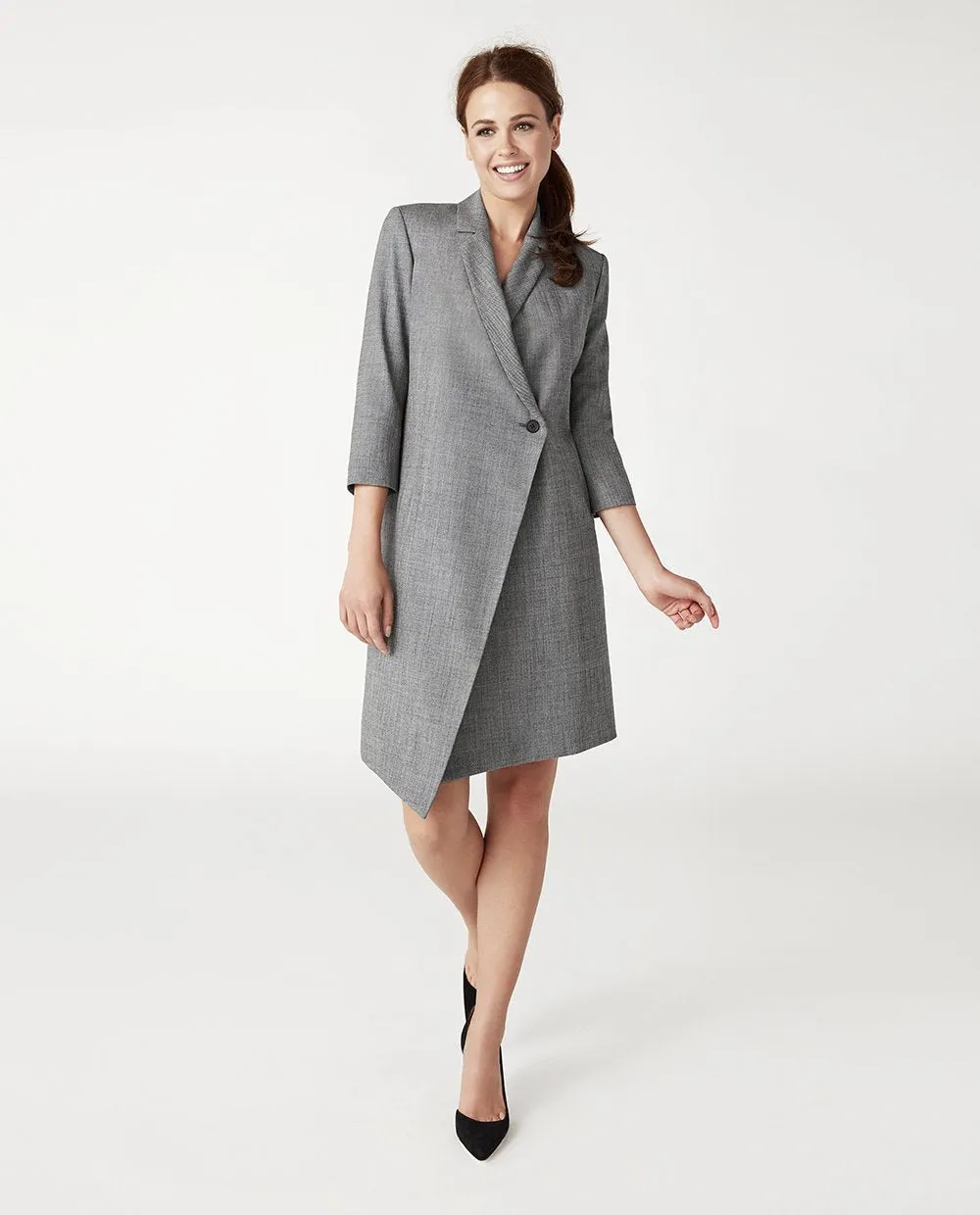 The Blazer Dress - Salt & Pepper