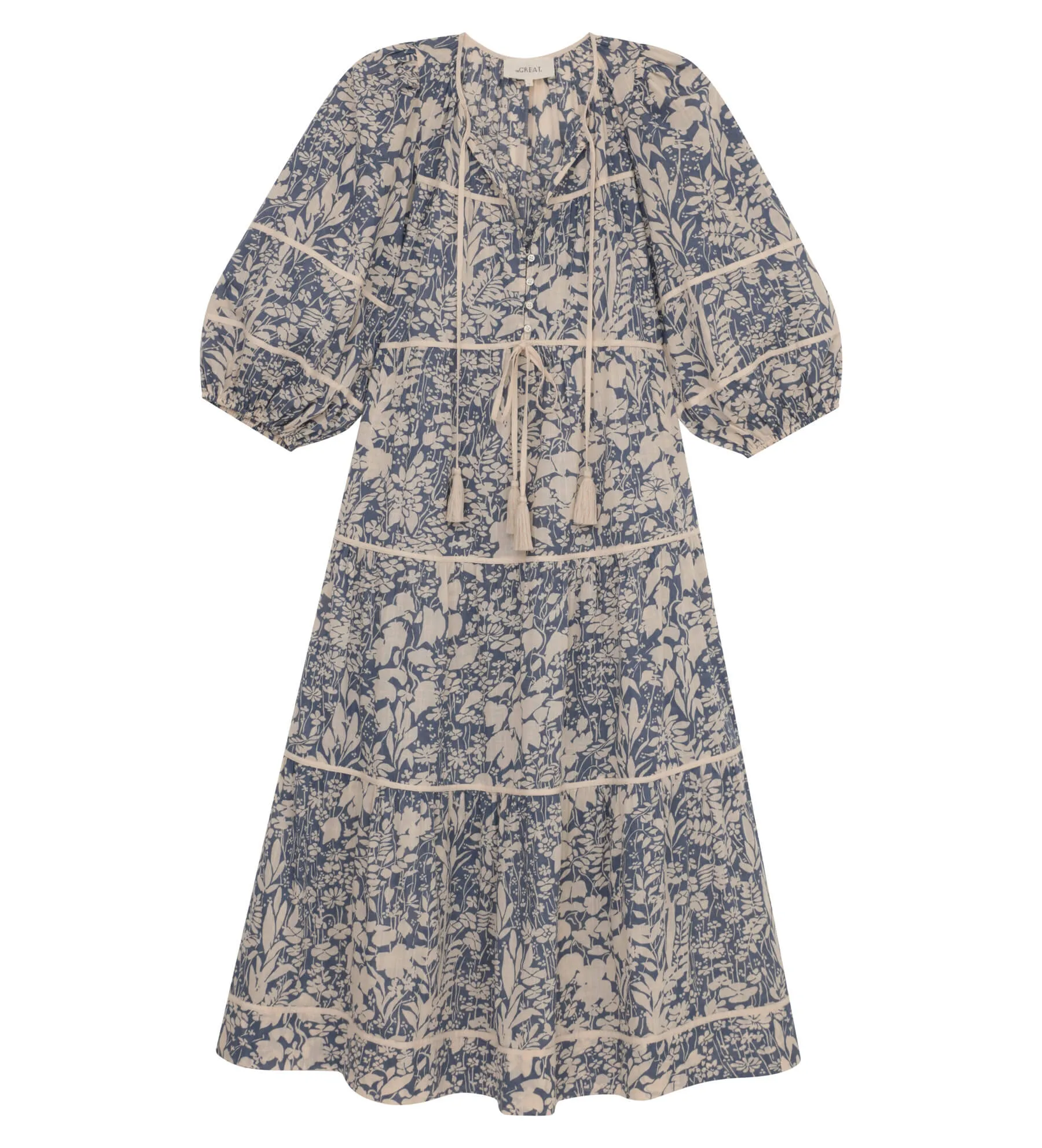 The Great - The Bonnet Dress in Mariner Blue Island Floral