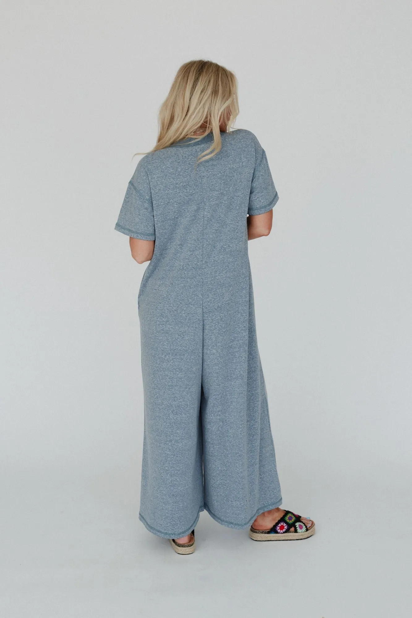 The Nest Jodi Short Sleeve Jumpsuit - Teal