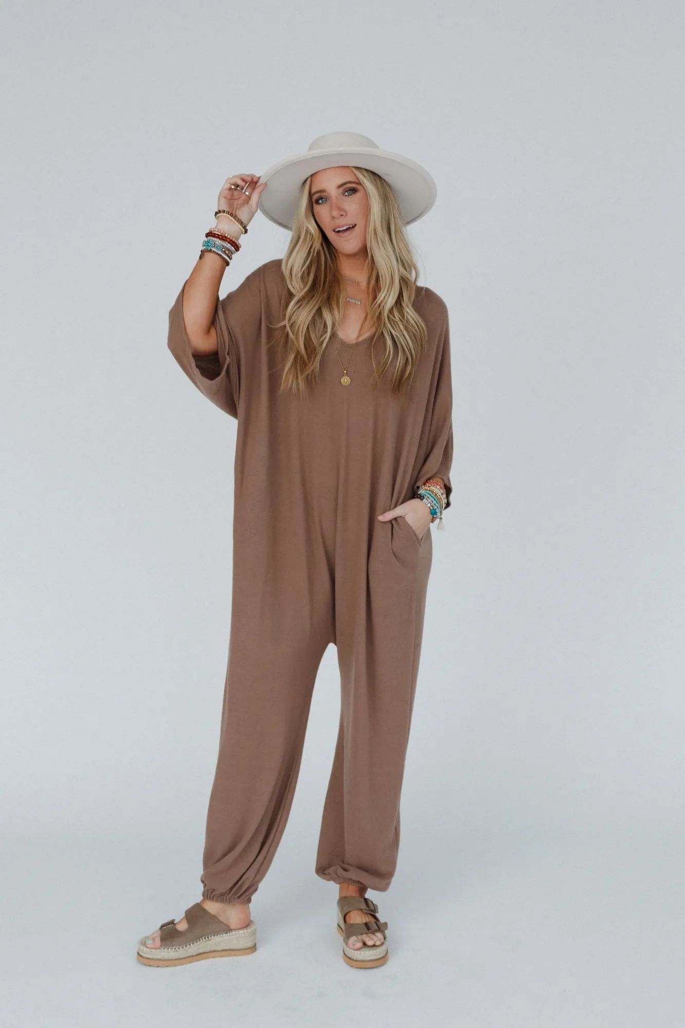 The Nest Lovely As Ever Harem Jumpsuit - Mushroom