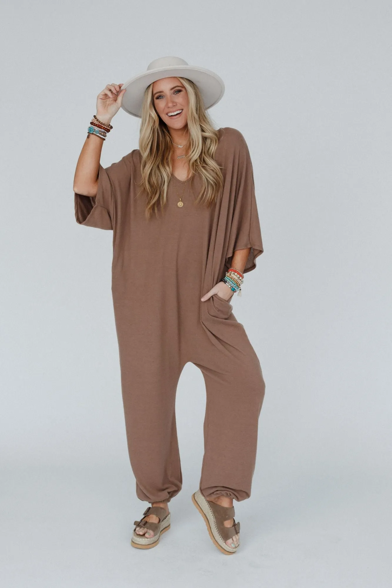 The Nest Lovely As Ever Harem Jumpsuit - Mushroom