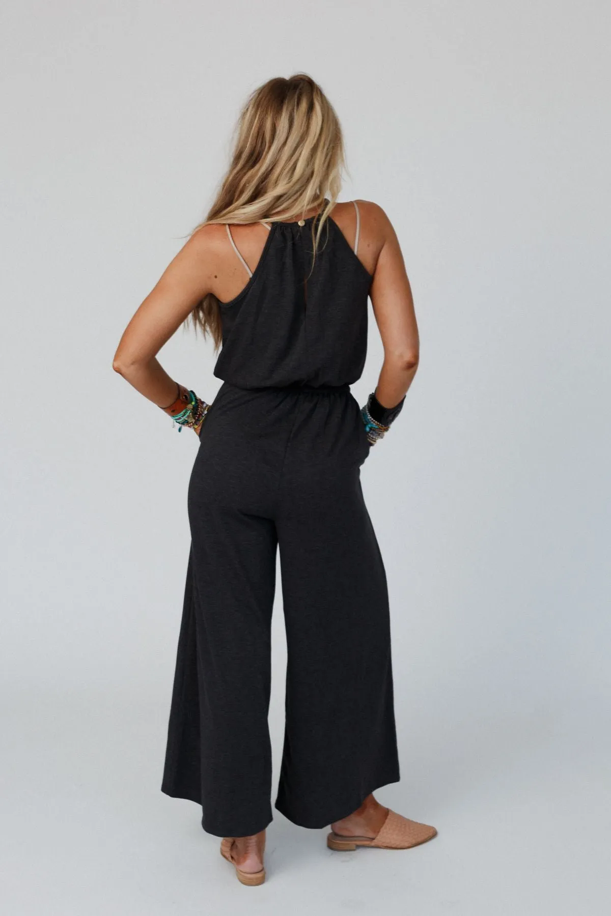 The Nest Lucky Love High Neck Jumpsuit - Charcoal 2Tone