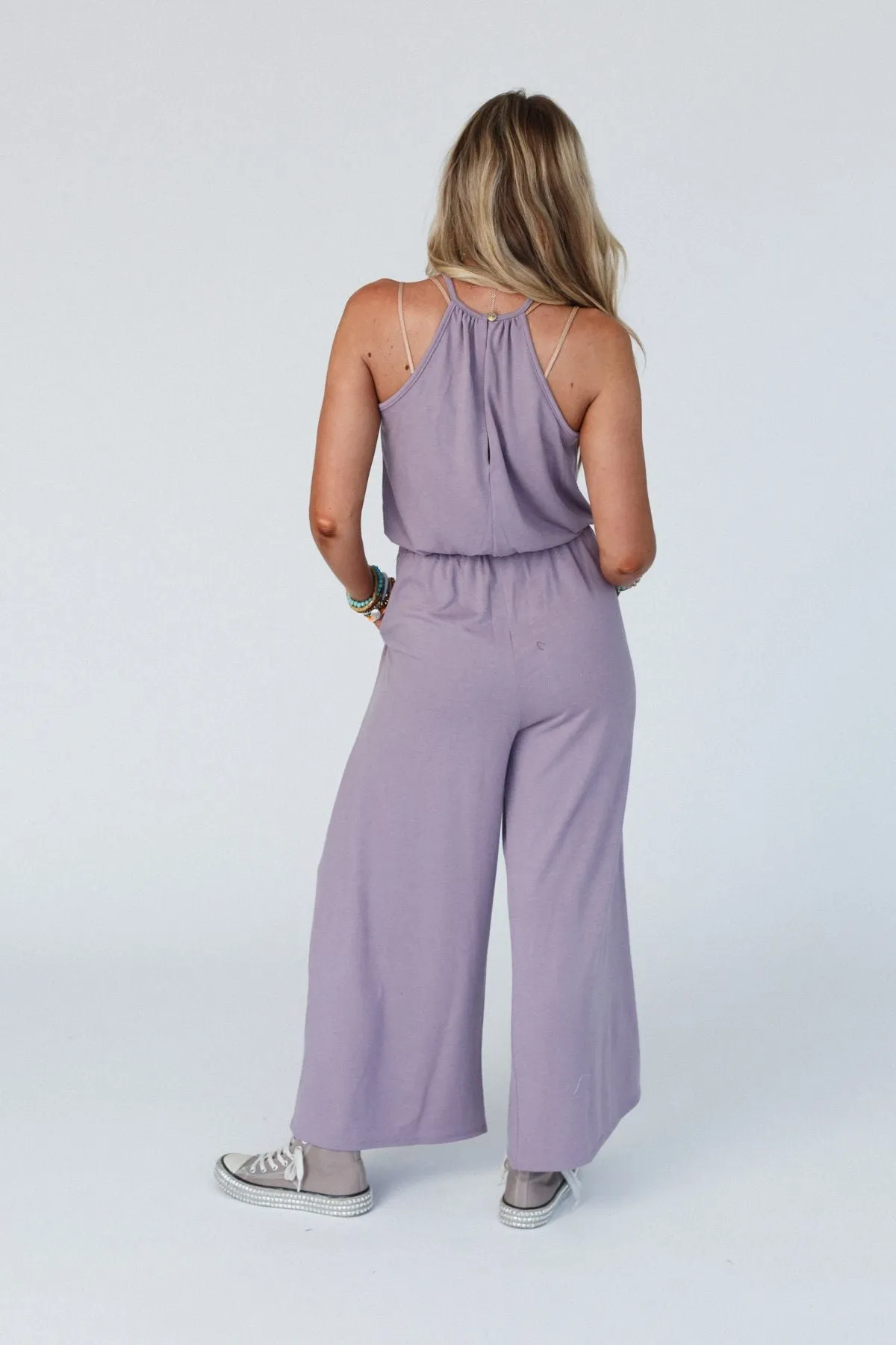 The Nest Lucky Love High Neck Jumpsuit - Dusty Mauve