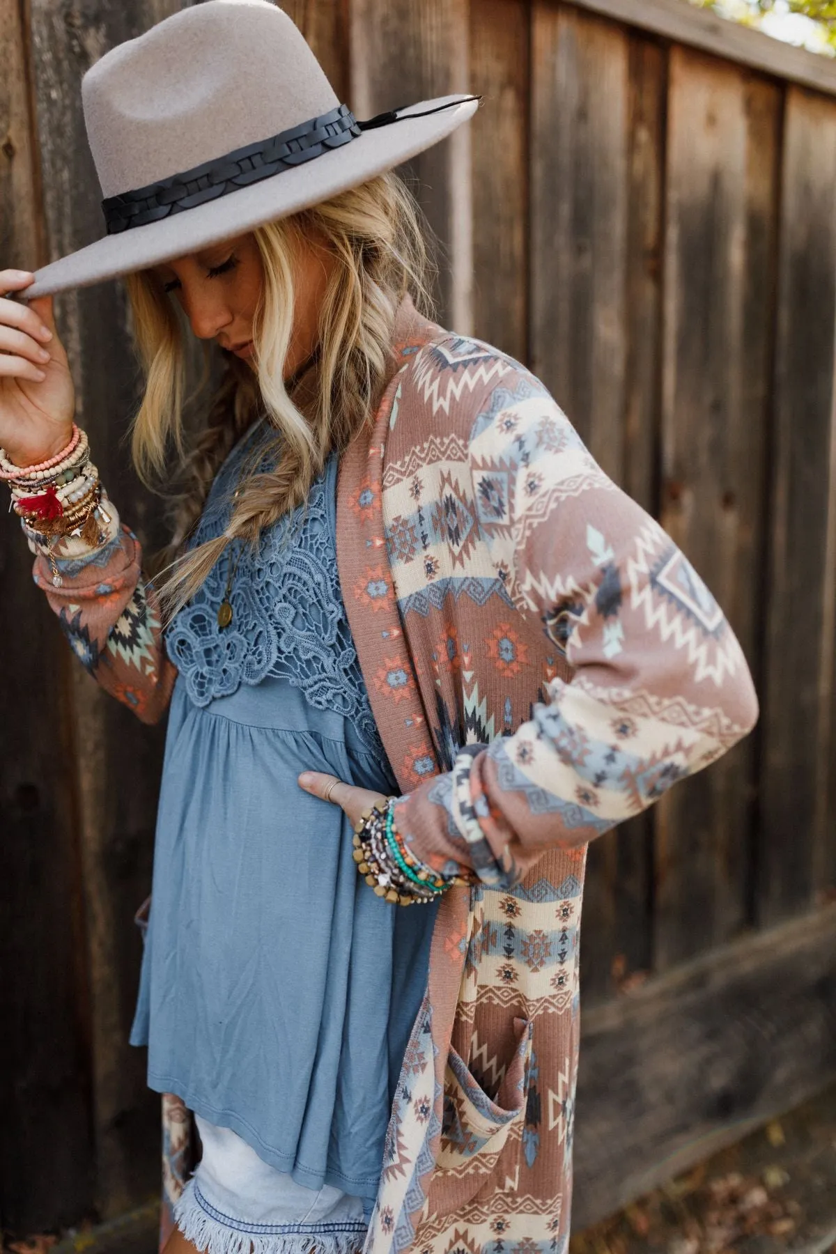 The Nest Santa Fe Rose Duster Cardigan - Multi