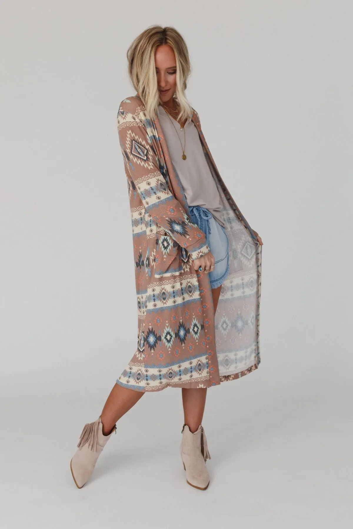 The Nest Santa Fe Rose Duster Cardigan - Multi