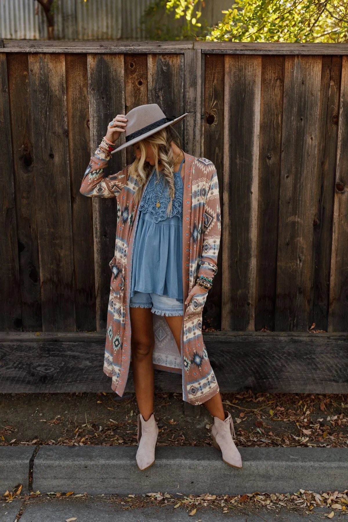 The Nest Santa Fe Rose Duster Cardigan - Multi