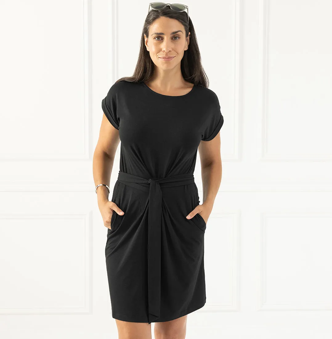 Threshold Tie Waist T-Shirt Dress Standard Fit - Onyx Black