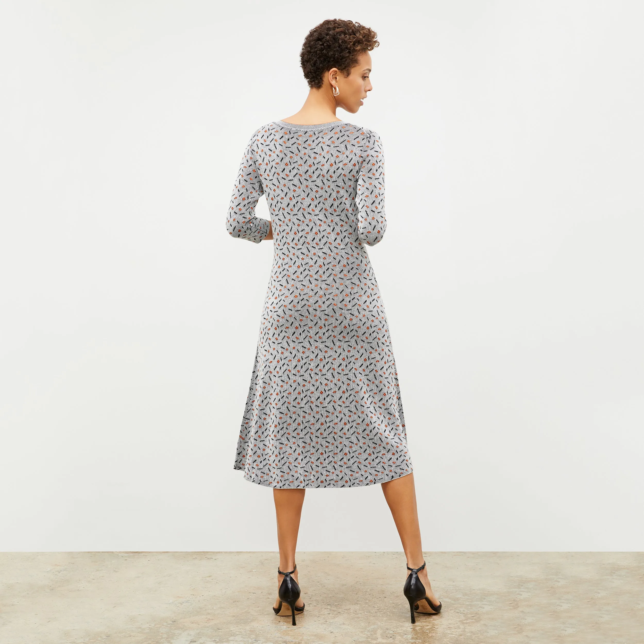 Tippy Dress - Sprinkle Knit :: Brick / Black