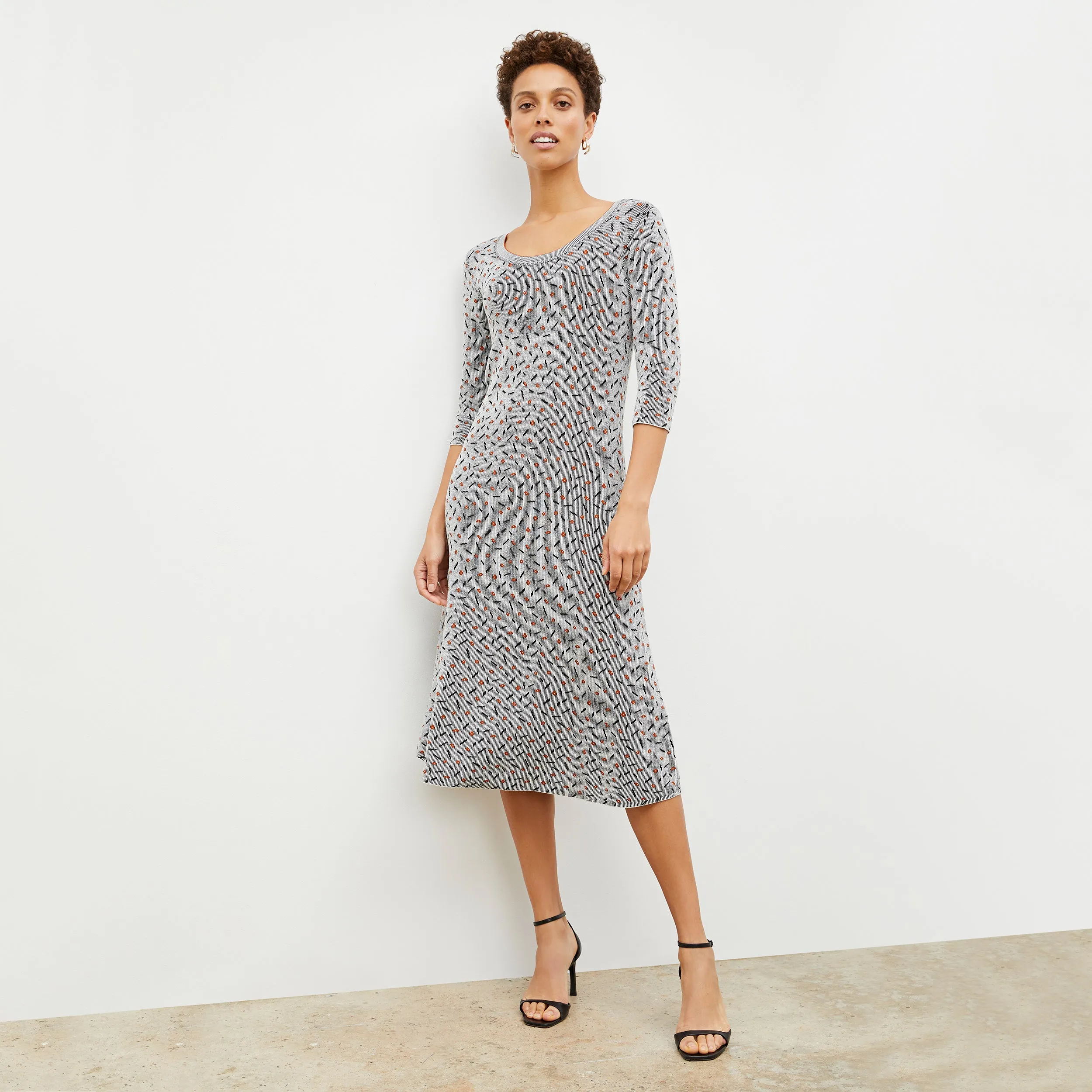 Tippy Dress - Sprinkle Knit :: Brick / Black