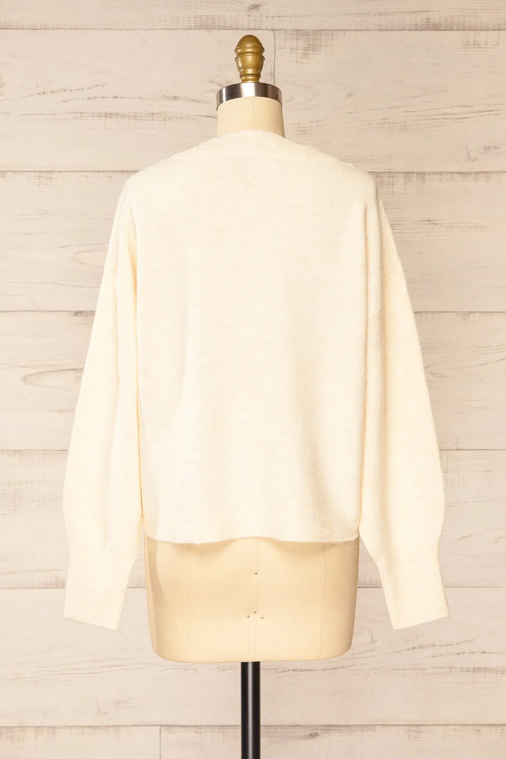 Tottenham Beige | V-Neck Knit Sweater