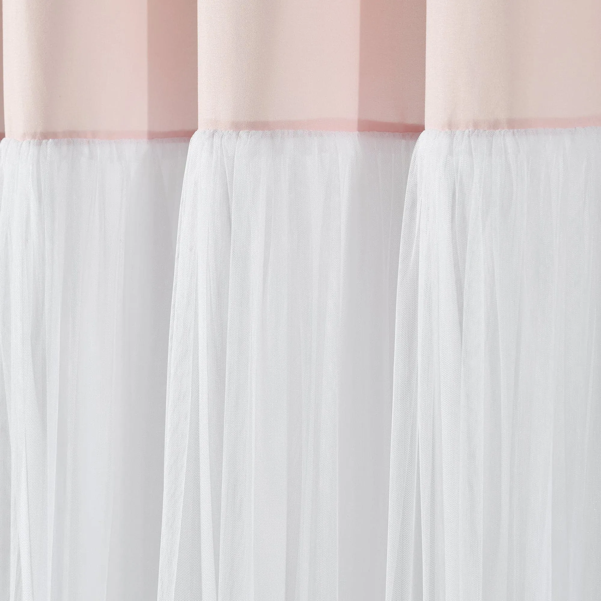 Tulle Skirt Colorblock Window Curtain Panel Set