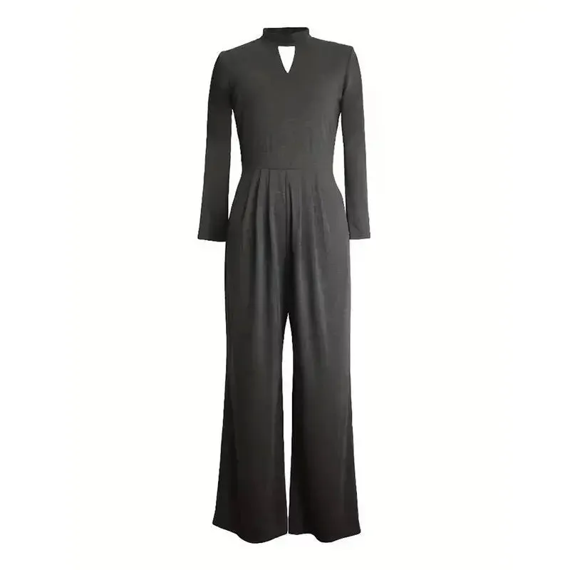 Turtleneck Long Sleeve Knitted Jumpsuit