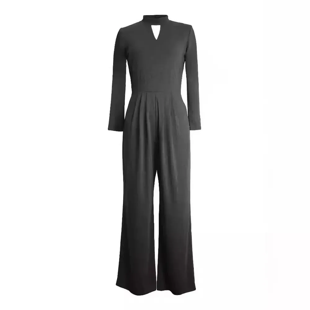 Turtleneck Long Sleeve Knitted Jumpsuit