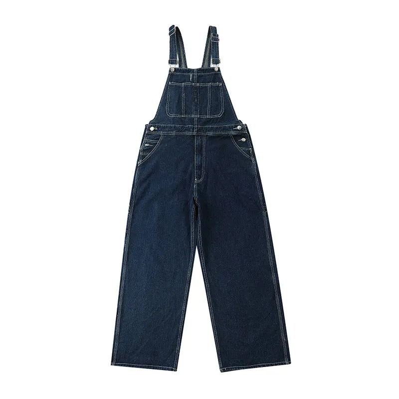 Uniwim 90s streetwear Oeeta Jeans Autumn American Style Overalls Men's Denim Overalls Women's Loose Denim Jumpsuit