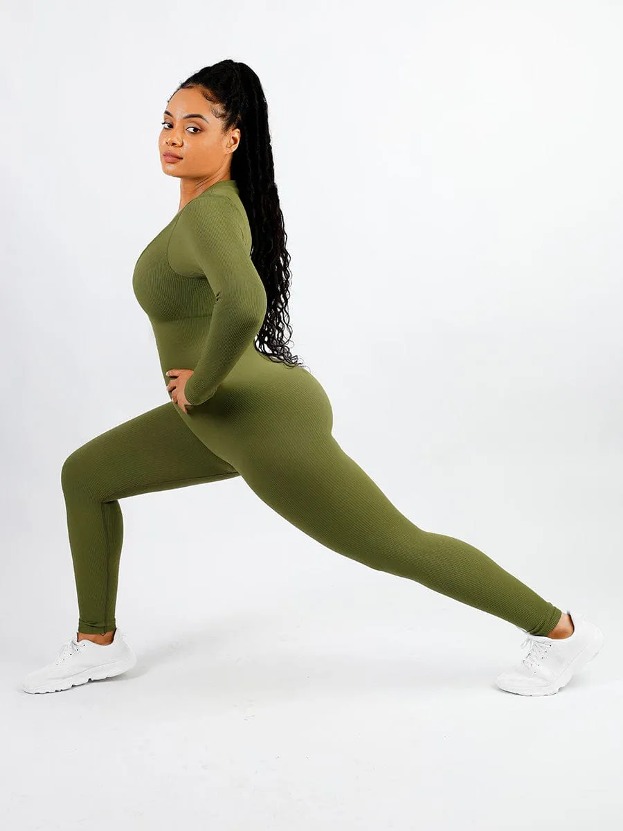 V-neck Seamless Tummy Control Jumpsuit