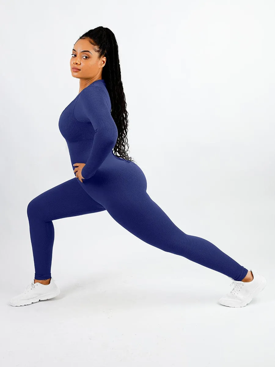 V-neck Seamless Tummy Control Jumpsuit